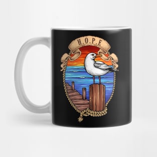 Seagull is all H.O.P.E for sailor who got lost in the ocean Mug